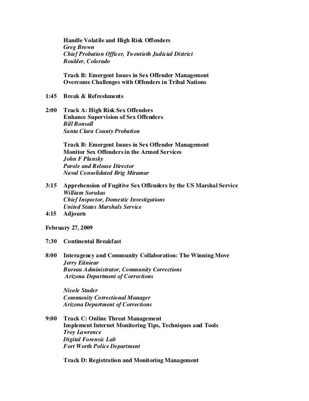 Sex offender management conference